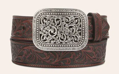 Ariat Women's Brown Rhinestone Fillagree Belt