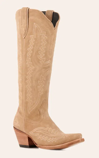 Ariat Women's Casanova Truly Taupe Suede Snip Toe Tall Cowboy Boots In Brown