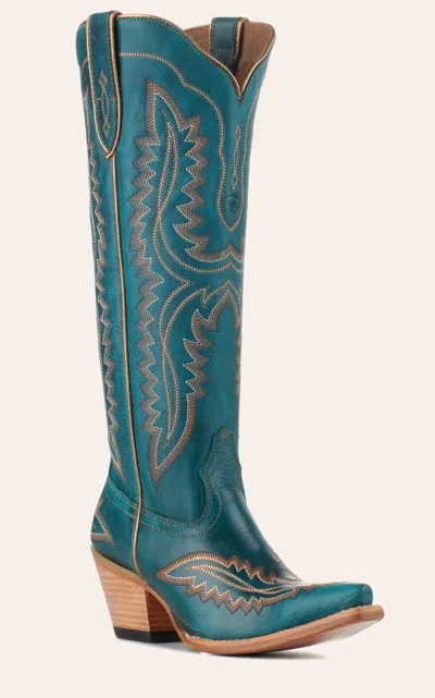 Ariat Women's Casanova Turquoise Snip Toe Tall Cowboy Boots In Multi