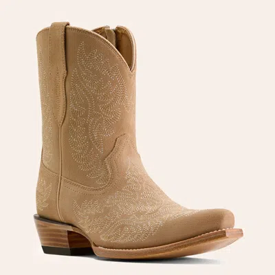 Ariat Women's Cate Taupe Suede Zip Snip Toe Cowboy Boots In Brown