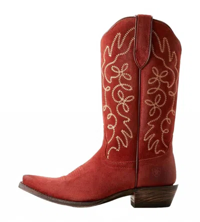 Ariat Women's Cayenne Suede Juke Western Boot - Medium In Red In Brown