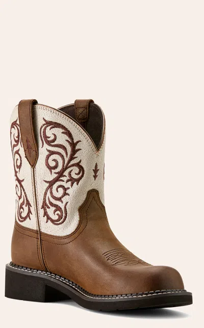 Ariat Women's Chocolate Chip & Distressed Ivory Fatbaby Heritage Lilah Cowboy Boots In Multi