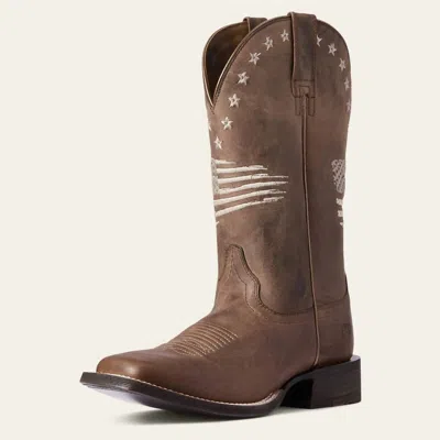Ariat Women's Circuit Patriot Weathered Leather Western Boot In Tan In Brown