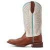 Ariat Women's Circuit Shiloh Western Leather Square Toe Boot In Pecan Brown & White In Multi