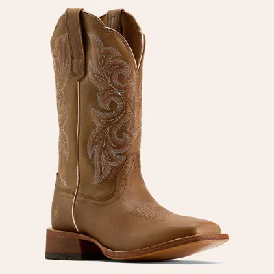 Ariat Women's County Lane Natural Tan Wide Square Toe Cowboy Boots In Multi