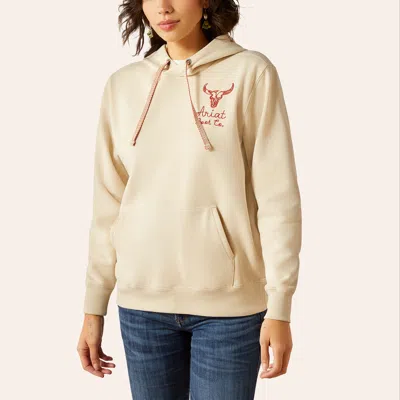 Ariat Women's Cream Stitch Logo Hoodie In Neutral