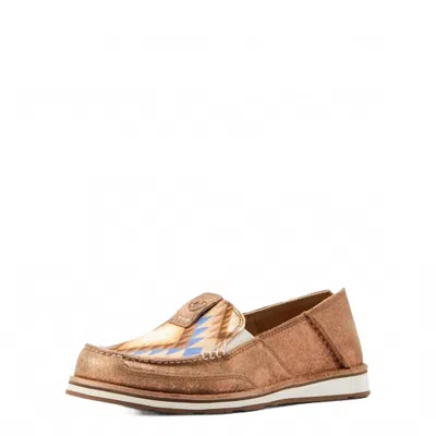 Ariat Women's Cruiser Shoe In Metallic Bronze/aztec Blanket In Brown