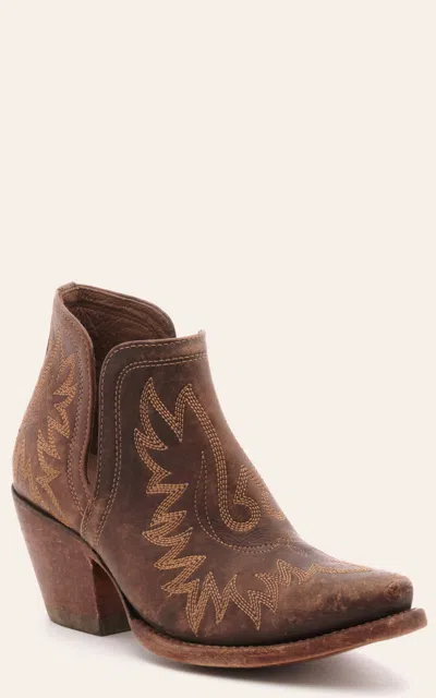Ariat Women's Dixon Distressed Brown Snip Toe Cowboy Booties