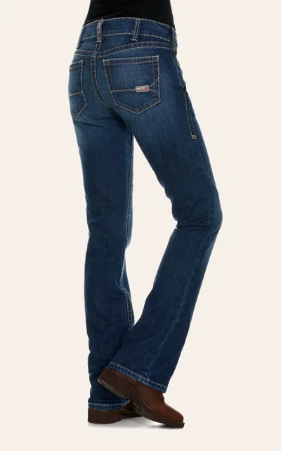 Ariat Women's Durastretch Basic Boot Cut Fr Work Jeans In Blue