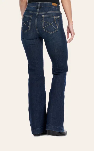 Ariat Women's Ella Dark Wash High Rise Slim Trouser Jeans In Blue