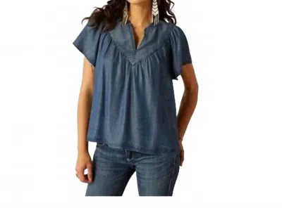 Ariat Women's Emma Denim Top In Navy In Blue