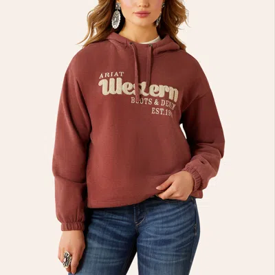 Ariat Essential Chenile Embroidery Detail Hoodie - Plus In Burnt Russet In Brown