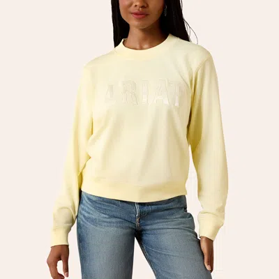 Ariat Women's Essential Pear Sorbet Logo Embroidered Sweatshirt In Yellow