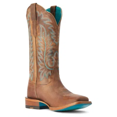 Ariat Women's Frontier Tilly Western Boots In Rodeo Tan In Blue
