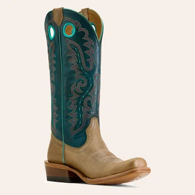 Ariat Women's Futurity Boon Caramelized & Pursuit Of Teal Cutter Toe Cowboy Boots In Multi