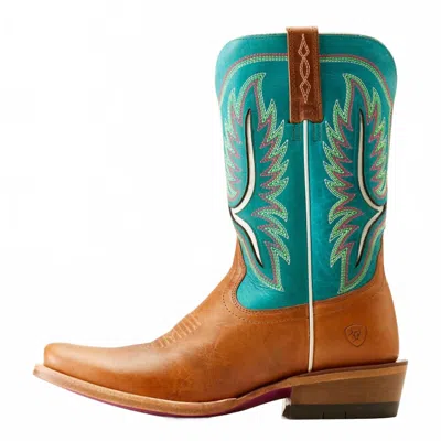 Ariat Women's Futurity Colt Western Boot In Tan Patina Cenote Blue In Multi