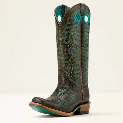 Ariat Women's Futurity Croc Print Boot In Brown Verde