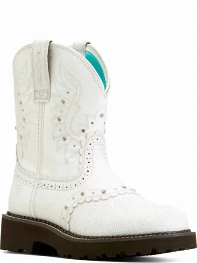 Ariat Women's Gembaby Western Boot In White Snake Emboss / Opulent White