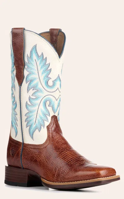 Ariat Women's Ginger Snap White Icing Bantamweight Wide Square Toe Cowboy Boots In Brown