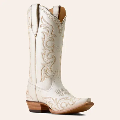 Ariat Women's Hazen Ivory Pearl Embroidered Snip Toe Cowboy Boots In White