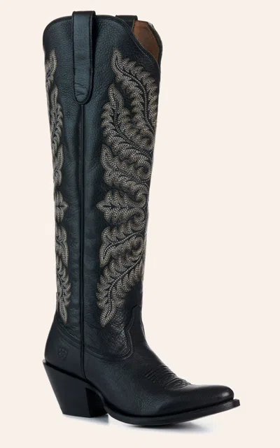 Ariat Women's Helena Black Deertan J Toe Tall Fashion Cowboy Boots