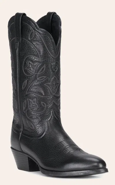 Ariat Women's Heritage Black R-toe Cowboy Boots