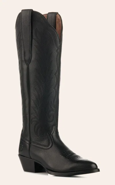 Ariat Women's Heritage Black Stretchfit Round Toe Tall Cowboy Boots