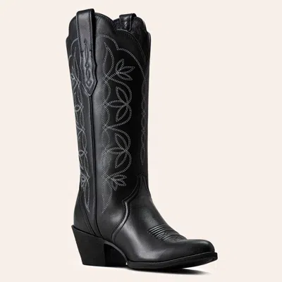 Ariat Women's Heritage Blossom Black J Toe Cowboy Boots