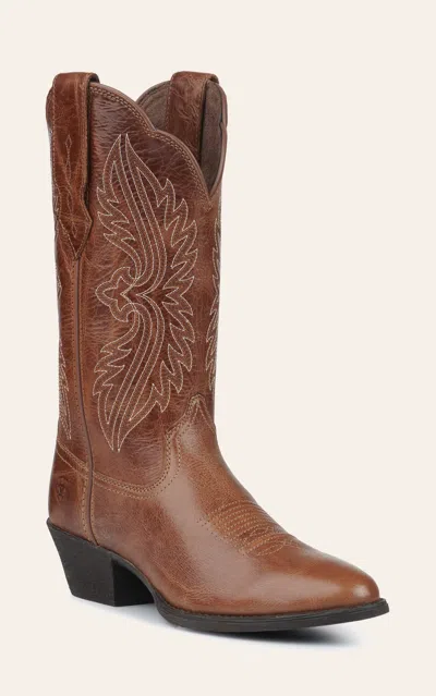 Ariat Women's Heritage Dark Tan Stretchfit R-toe Cowboy Boots In Brown