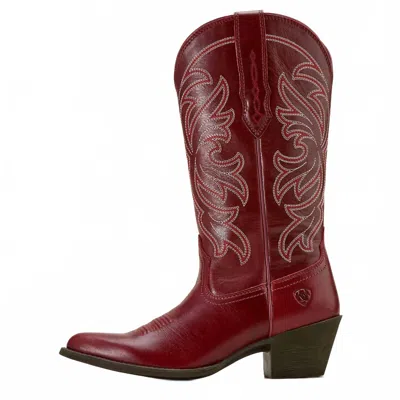 Ariat Women's Heritage J Toe Western Boot In Sangria In Burgundy