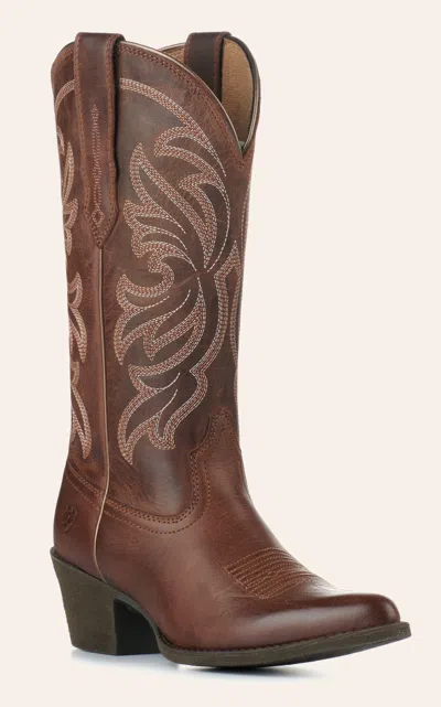 Ariat Women's Heritage Sassy Brown Stretchfit Traditional Toe Cowboy Boots