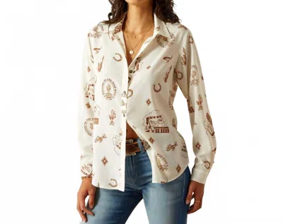 Ariat Women's Homestyle Top In Beige In Neutral
