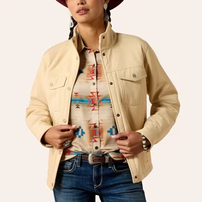Ariat Women's Irish Cream Berber Back Softshell Jacket In Brown
