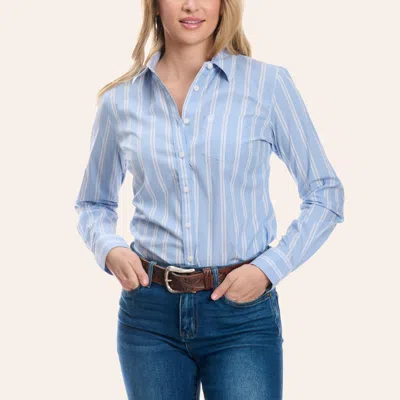 Ariat Women's Kirby Ashleigh Blue Stripe Print Long Sleeve Shirt