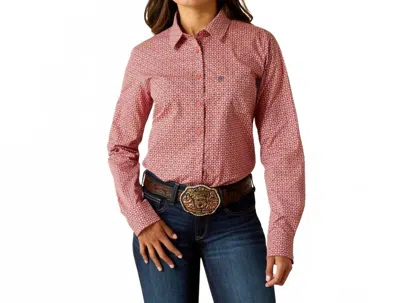 Ariat Women's Kirby Long Sleeve Shirt In Garnet Rose In Pink
