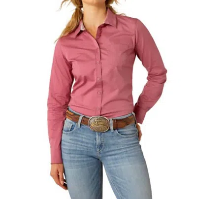 Ariat Women's Kirby Stretch Long Sleeve Shirt In Rose Wine In Pink