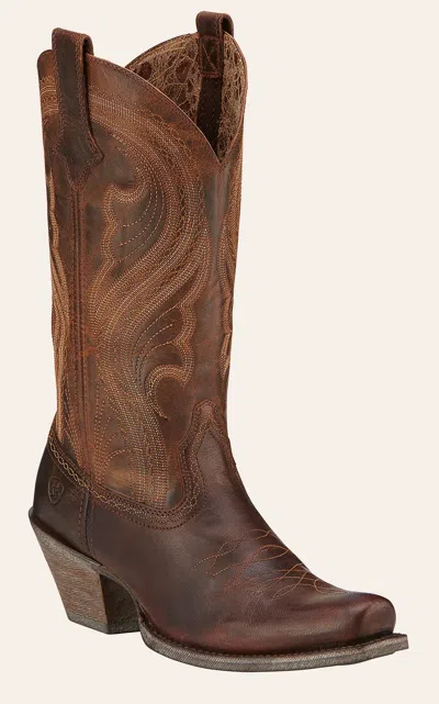 Ariat Women's Lively Sassy Brown Punchy Square Toe Cowboy Boots