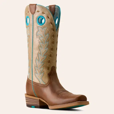 Ariat Women's Lucera Brown & Parchment Narrow Cutter Toe Cowboy Boots