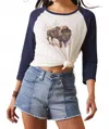 Ariat Women's Painted Dream Raglan Tee In Coconut In Blue