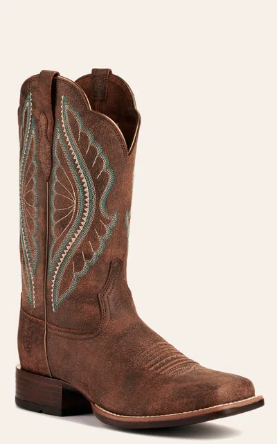 Ariat Women's Primetime Tack Room Brown Bantamweight Wide Square Toe Cowboy Boots