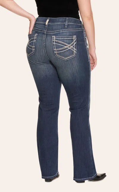 Ariat Women's Real Entwined Bootcut Medium Wash Jeans In Blue