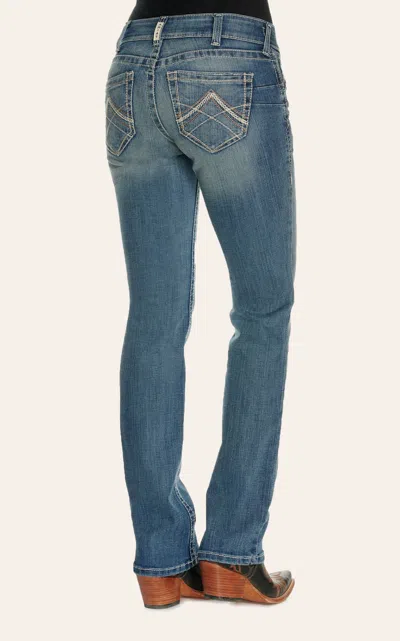 Ariat Women's Real Rainstorm Medium Wash Straight Leg Jeans In Blue