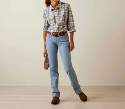 Ariat Women's Rebar Flannel Durastretch Shirt In White/multi In Gray