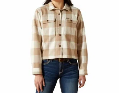 Ariat Women's Rebar Heavy Flannel Work Shirt In Silver Mink In Brown