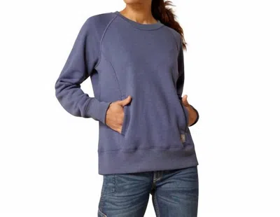 Ariat Women's Rebar Traverse Crew Top In Heather Indigo In Blue