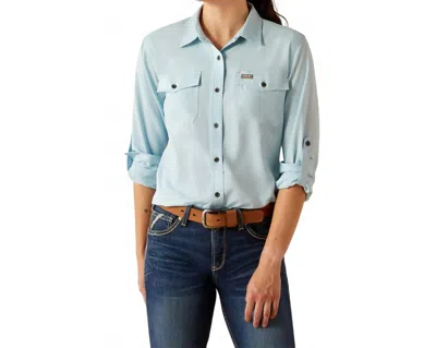 Ariat Women's Rebar Venttek Durastretch Long Sleeve Shirt In Milky Blue