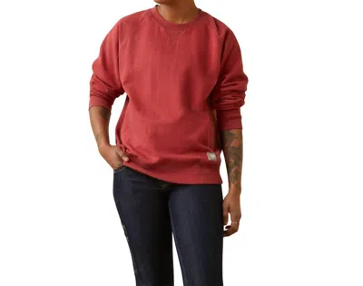 Ariat Women's Rebar Workman Sweatshirt In Heather_red