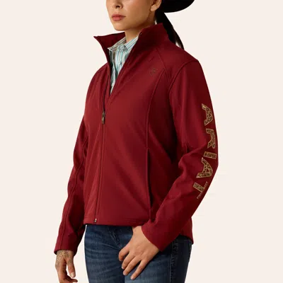 Ariat Women's Red Logo Softshell Jacket In Animal Print