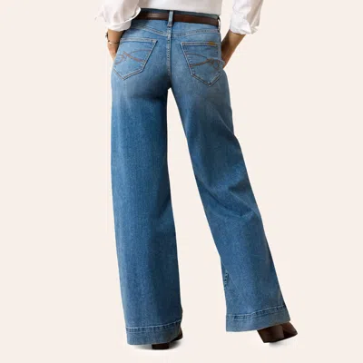 Ariat Women's Revel Vilma Light Wash Ultrastretch High Rise Wide Leg Jeans In Blue