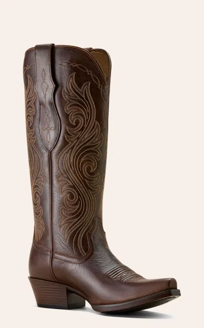 Ariat Women's Rich Clay Taytum Stretchfit Bantamweight Snip Toe Tall Cowboy Boots In Burgundy